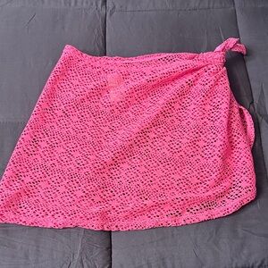 Pink Cover up swim Skirt